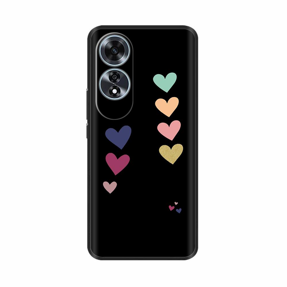 For Oppo A60 4G Case Love Heart Butterfly Soft Silicone Painted Back Cover For Oppo A60 OppoA60 4G Phone Shell Housing Fundas