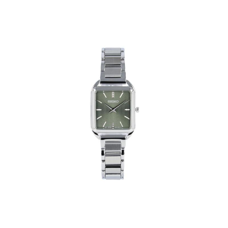 SEIKO 50 meters waterproof Quartz Steel Strap women s watch green dial SWR075P зелёный