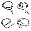 Elegante Collana con Croce di Perline e Pietre Occhio di Tigre Per Uomo Idea Regalo Religioso Collana Spirituale Unisex