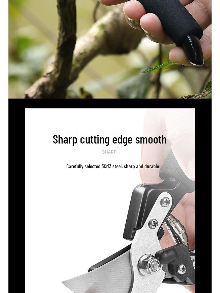 Heavy-Duty Stainless Steel Labor-Saving Pruning Shears for Garden and Bonsai, Multi-Functional Power Shears for Thick Branches