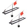 2 Pezzi Tip Up da Pesca sul Ghiaccio Pieghevole con Bandierine Arancioni Binario Tip Up Strumento Compatto per Canne da Ghiaccio Accessori da Pesca sul Ghiaccio Durevole