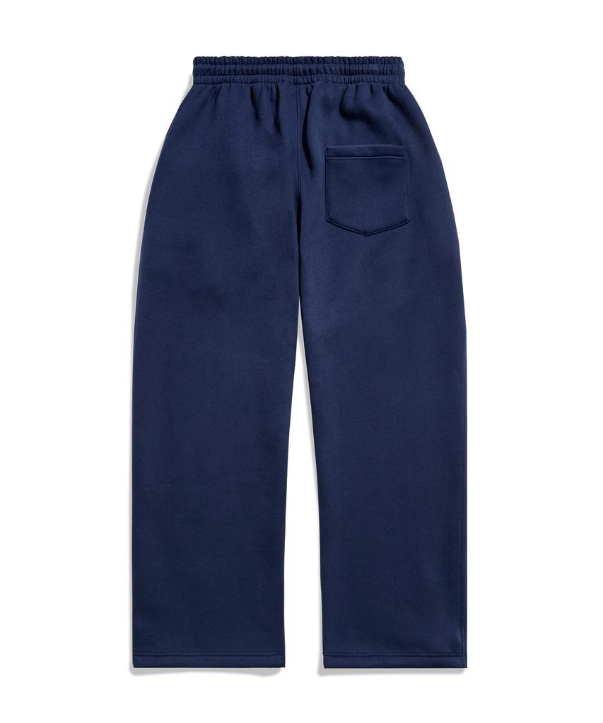FLUKE Cursive Embroidered Logo Sweatpants Navy Ftp211