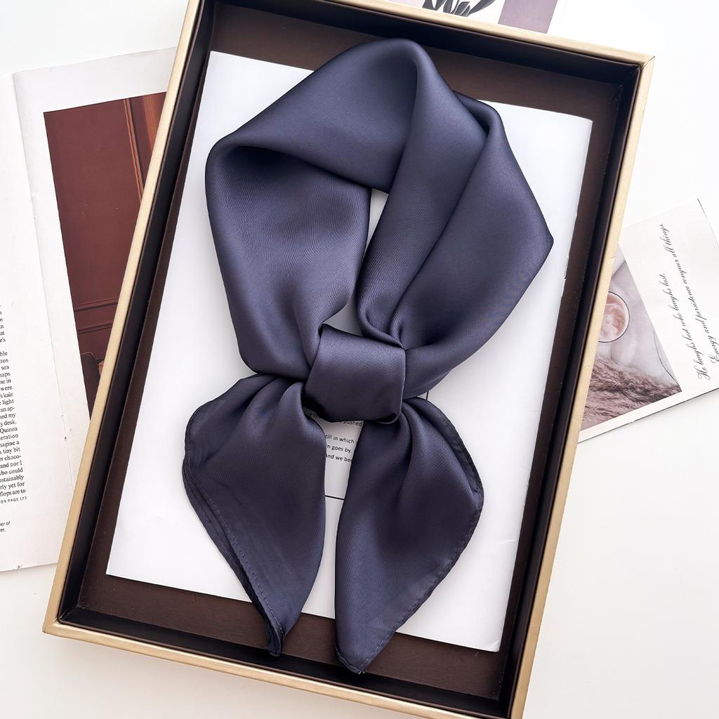 New Floral Print Silk Feeling 70Cm Square Scarf Women Foulard Neckerchief Lady Satin Head Hijab Female Decorate Neck Ties