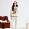 Cozy Husky Print Velvet Pullover Pajamas Set for Women & Couples, Suitable for Indoor & Outdoor Wear