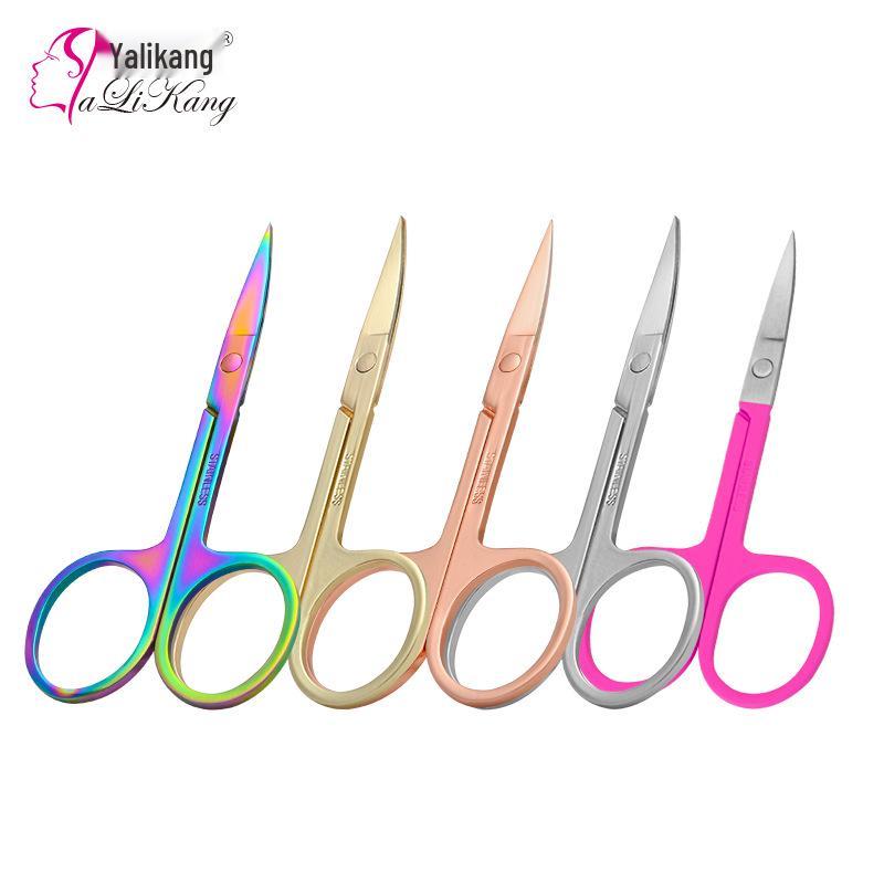 Stainless Steel Eyebrow, Nose, and Beauty Scissors with Round, Curved, and Pointed Heads