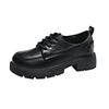 New loafers women's shoes leather surface 2025 spring solid color heightened platform student Korean version fashion campus K1802