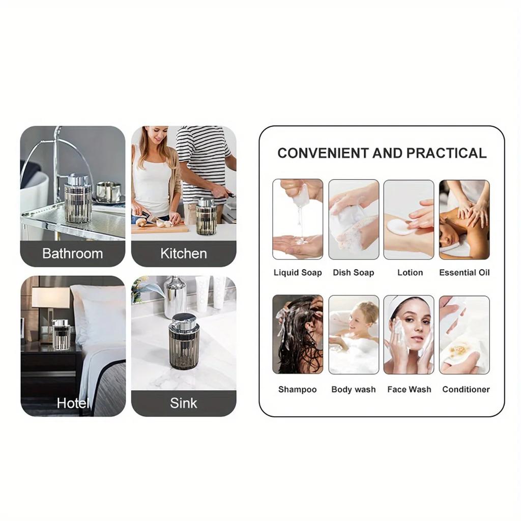 1pc Premium Foaming Soap Dispenser - Effortless Foaming Action, Durable Press-Style, Refillable & Versatile for Shampoo, Shower