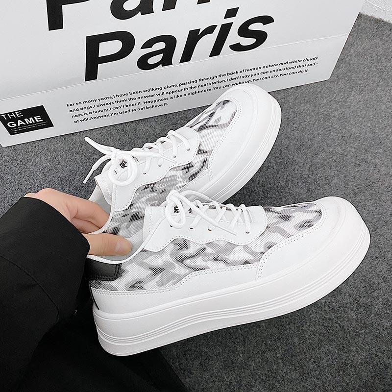 Fashion Platform Shoes Men Sneakers Footwear Lace-up Height Increase Casual Shoes White Mens Vulcanize Shoes Zapatos De Hombre