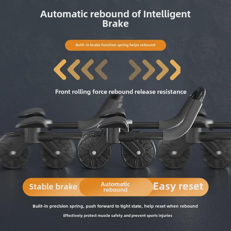 Dual-Purpose Ab Roller with Elbow Support - Automatic Rebound for Home Abdominal Muscle Training, Suitable for Men and Women