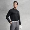 FILA Golf Series Simple Texture Casual Sports Comfortable Knitted Long Sleeve Polo Shirt Men tops Deep-Black A11M615210FBK