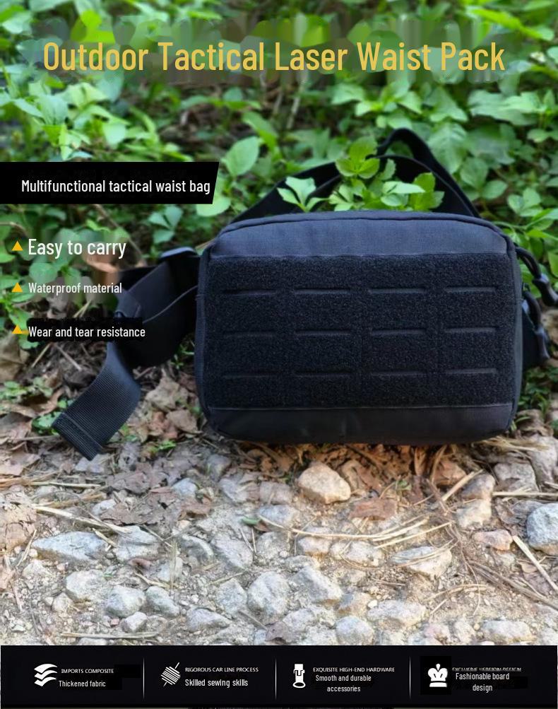 Men's Tactical Cross-Border Outdoor Sports Waist Bag with Laser-Cut MOLLE Mounting