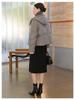 Endiga Black Velvet Pleated Midi Skirt with Slit for Women, Winter Petite Bodycon.
