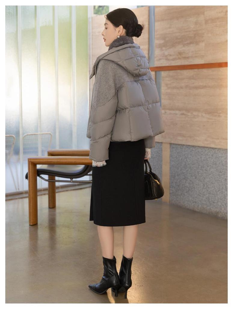 Endiga Black Velvet Pleated Midi Skirt with Slit for Women, Winter Petite Bodycon.