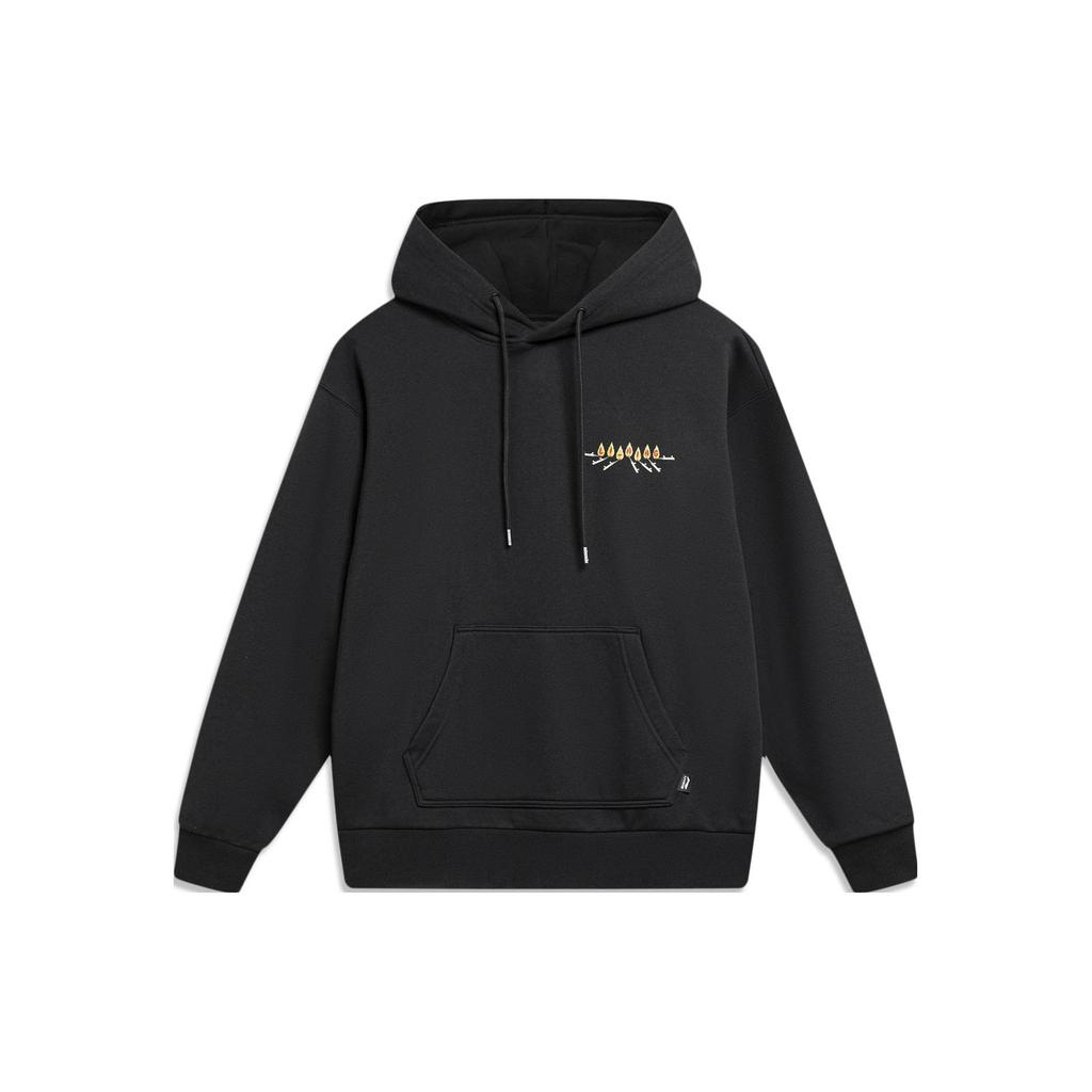 Li-Ning Men's Trend Series Fleece Lined Hooded Sweatshirt Black AWDT953-1
