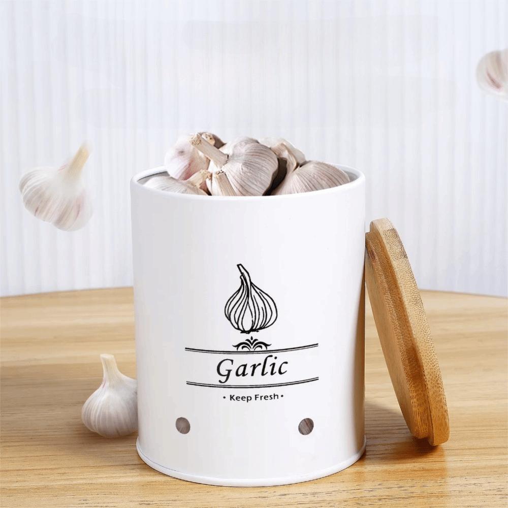 Carbon Steel Garlic Storage Bin Ventilation Holes Potato Storage Container  Fruit