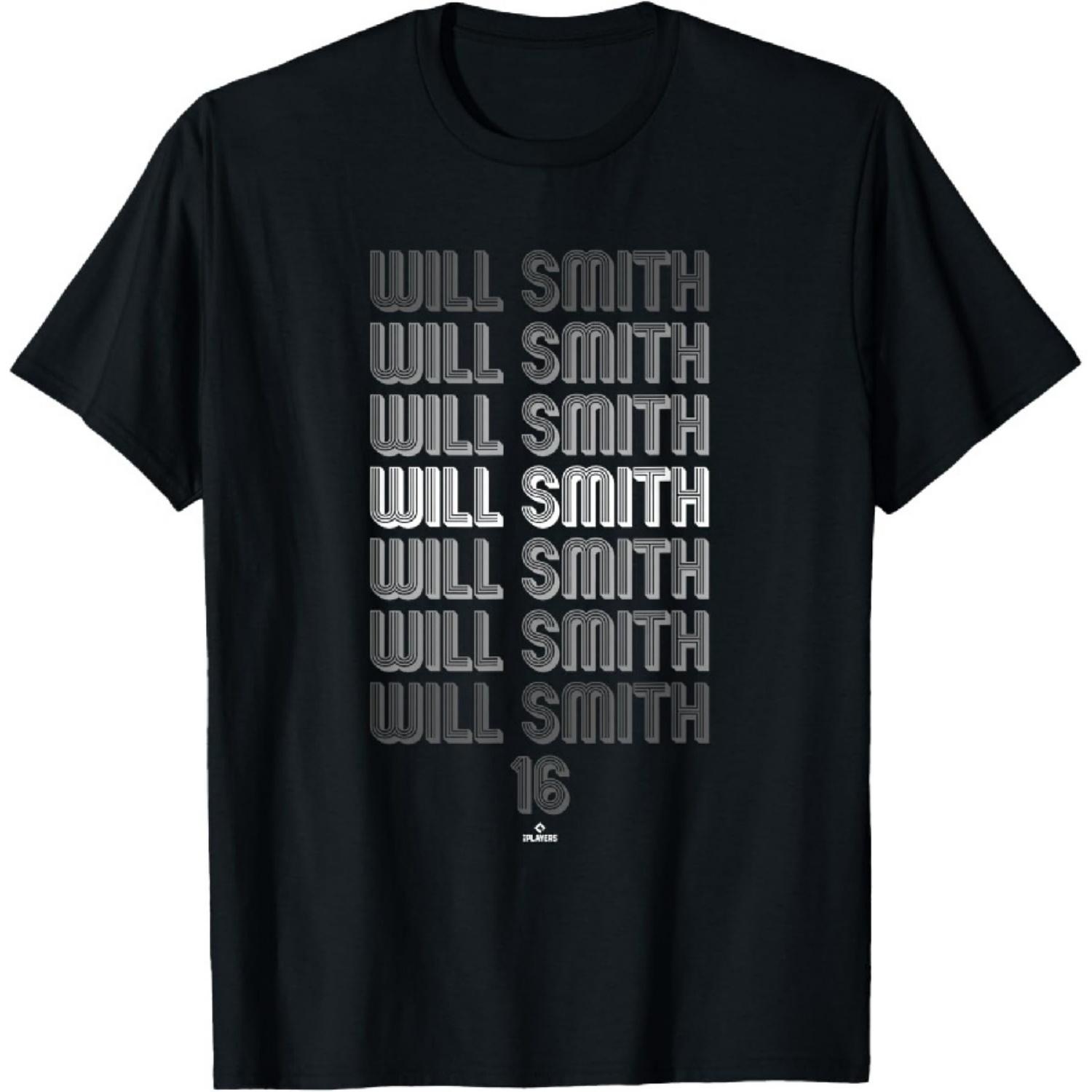 Retro Repeating Text Will Smith Los Angeles Baseball MLBPA T-Shirt XXXXXL чёрный