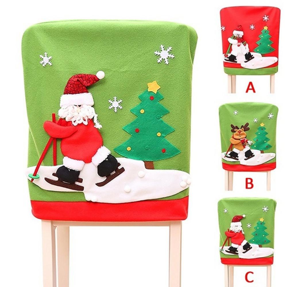 Home Snowman Xmas Santa Claus Chair Cover Christmas Decoration New Year Decor Chair Back Covers