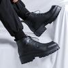 Thick soled men's leather boots Fashionable minimalist design style Outdoor leisure trend party  office autumn and winter shoes