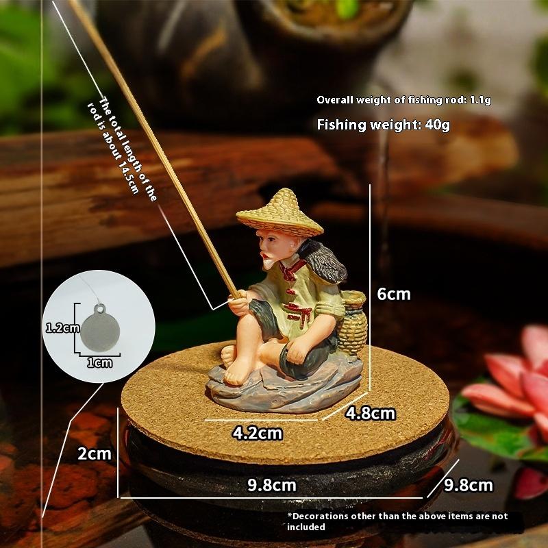 

1 Набор Поделки для Аквариума Фигурка Рыбака ПВХ Рыбалка Украшение для Стола Рыбалка Декорация Аксессуары для Кукольного Домика