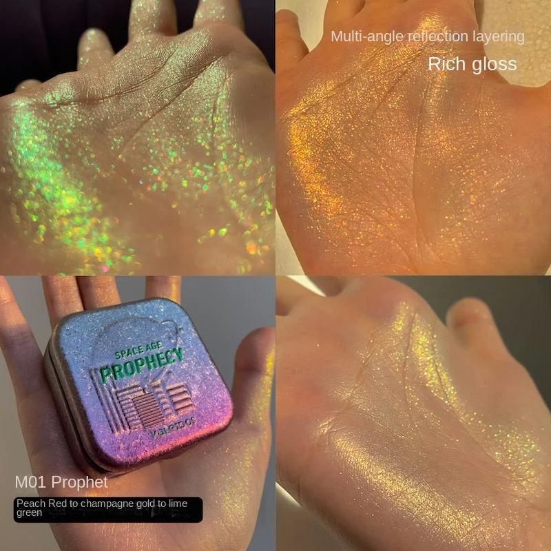 Kaleidos Highlighting Chameleon Diamond Face Highlighter & Glitter Highlight Chrome Chameleon Metallic Makeup
