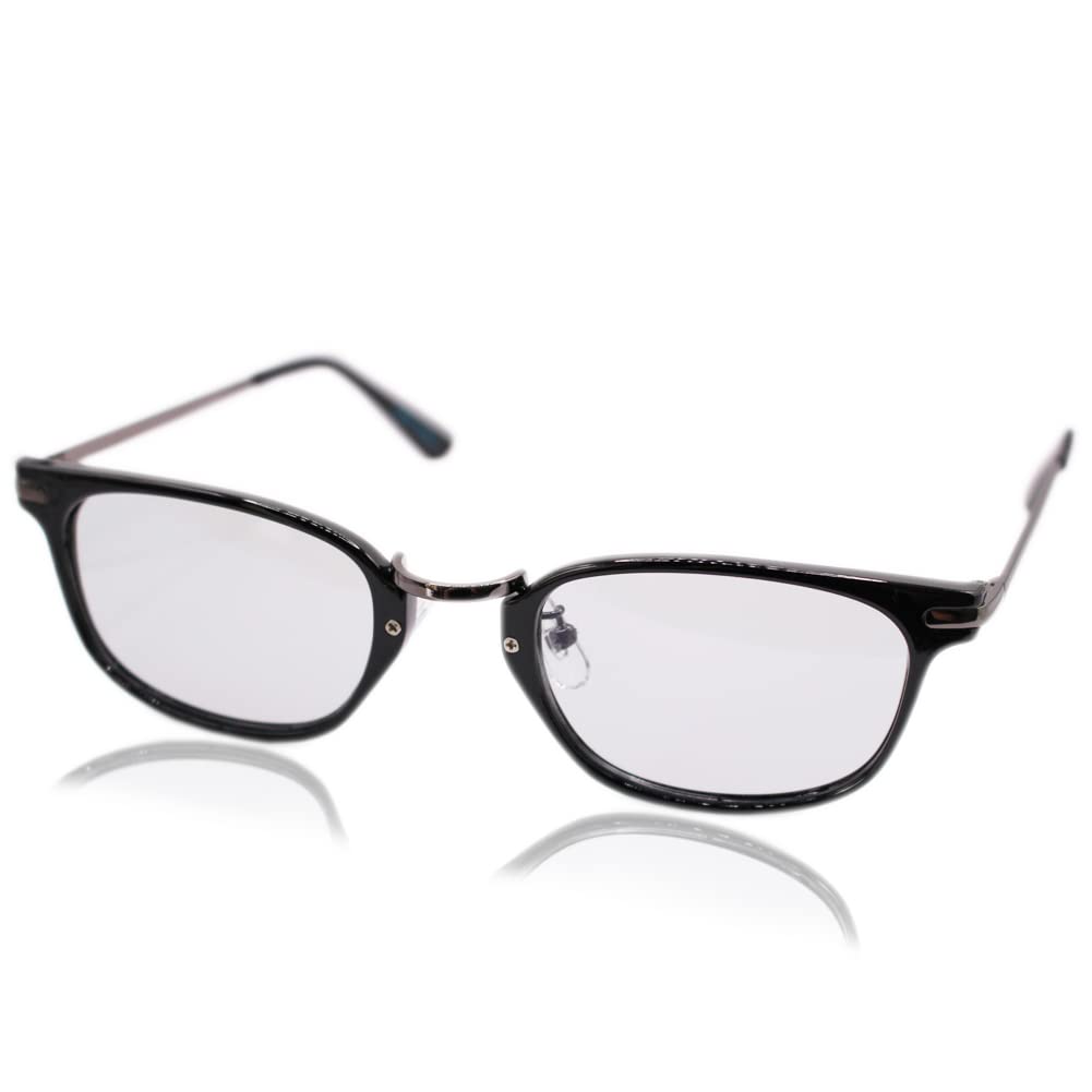 

[Eight Tokyo] Sunglasses for Men and Women, UV Protection, Blue Light Blocking, Eyeglasses IRUV8102-BK-LSM
