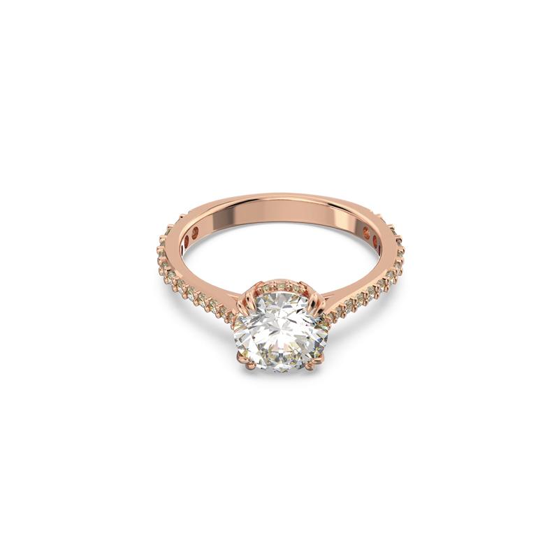 Swarovski Stilla Fashionable, Exquisite, Trendy and Versatile Ring Women s Rose Gold rose gold 58