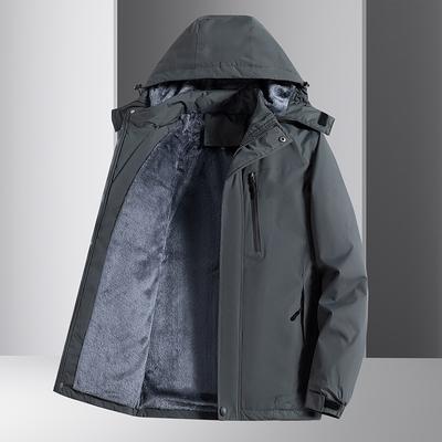Winter Fleece-lined Jacket Men's Fleece-lined Thickened Outdoor Mountaineering Jacket Windproof and Waterproof Mountaineering Jacket