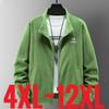 Veste polaire pour homme Taille XL 12XL Col montant Fermeture éclair Coupe-vent Homme Automne Hiver Extra Grande Plus