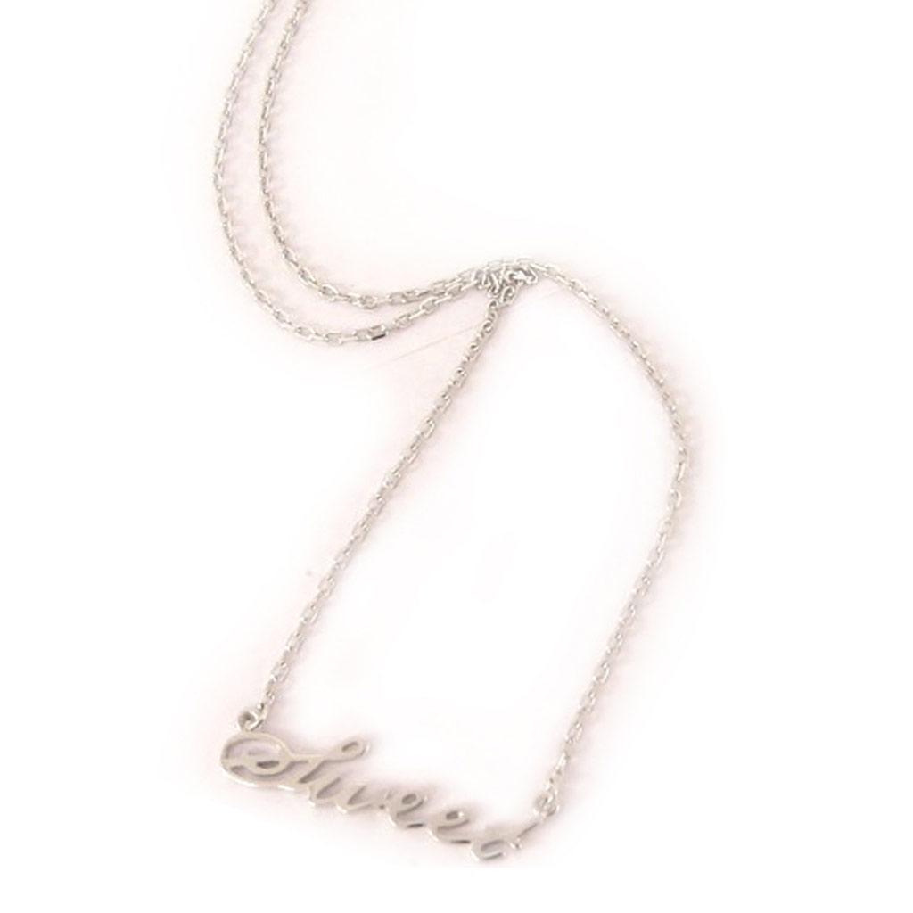 Les Trésors De Lily [K7793] - Silver Necklace 'Messages' (Sweet) Rhodium-plated - 25x6 Mm