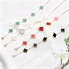 Trendy 18K Gold Plated Clover Lucky Bracelet White Black Red Green Flower Four Leaf Link Jewelry Gifts Bracelets for Women