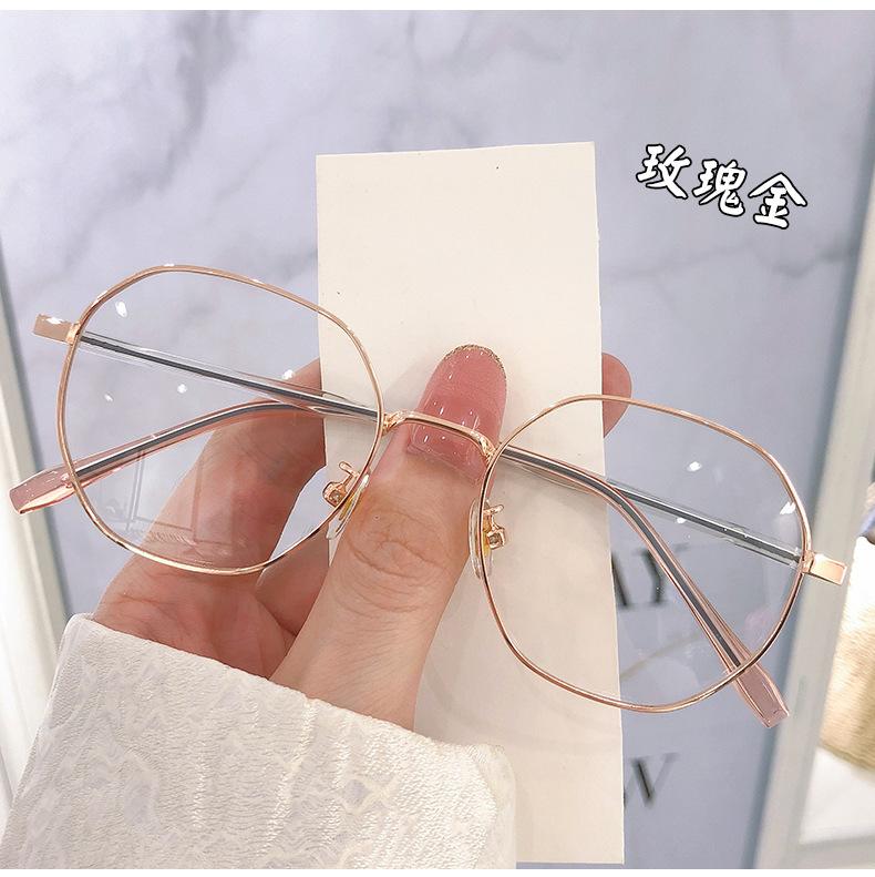 Anti-blue glasses myopia female degree student Internet celebrity big face flat light computer glasses frame