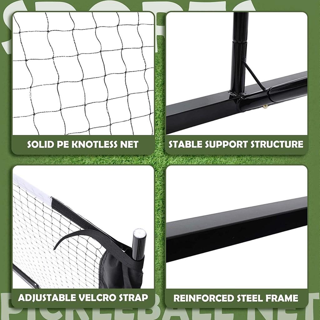 Portable Outdoor Pickleball Nets 22 FT Pickleball Net Driveway Backyards Pickle Ball Game Training Supplies Set