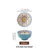Bohemian Rice Bowl Home Creative Personality Ceramic Bowl High Appearance Level Retro Noodle Bowl Eating Rice Small Bowl