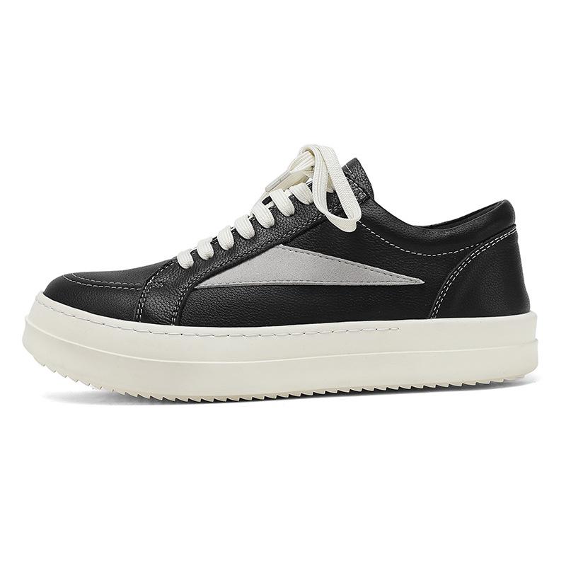 [Ceiling Quality] Self-owned RO Infringing Men's Shoes, Small Triangle Milk-scented Bottom, Thick-soled Leather Casual Board Shoes Tide