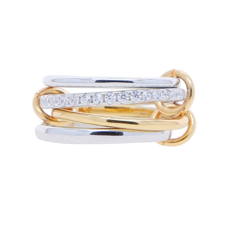 2026 Neue Spinelli Stapelbare Verlobungsringe Für Damen Iced Out Mikropflaster 5A Zirkonia Mix Farbe Mehrere Teile Stapel Finger Schmuck