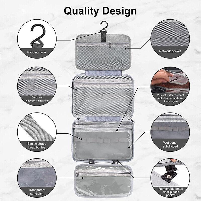 Large Hanging Hook Toiletry Bag Travel Folding Waterproof Handbag Makeup Cosmetic Razor Storage Organizer Case Bathroom Supplies