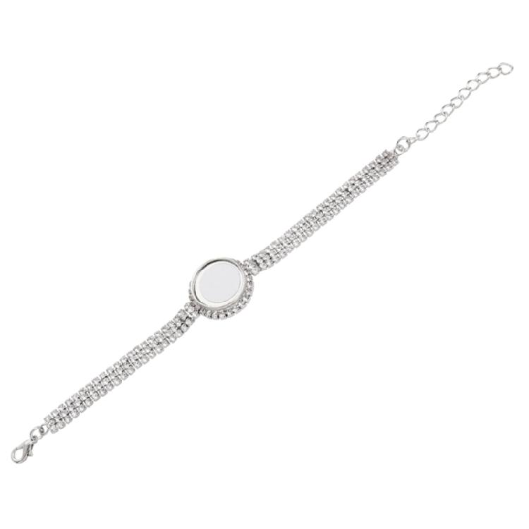 Metal Pendant Bracelets DIY Sublimation Blank Rhinestones Bracelet for Friends