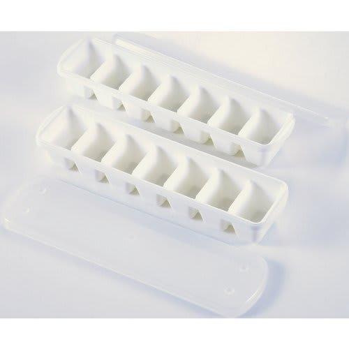 Pearl Metal Coolland Slim Ice Tray, 7-Cup Ice Tray with Lid, Set of 2, White, H-5234