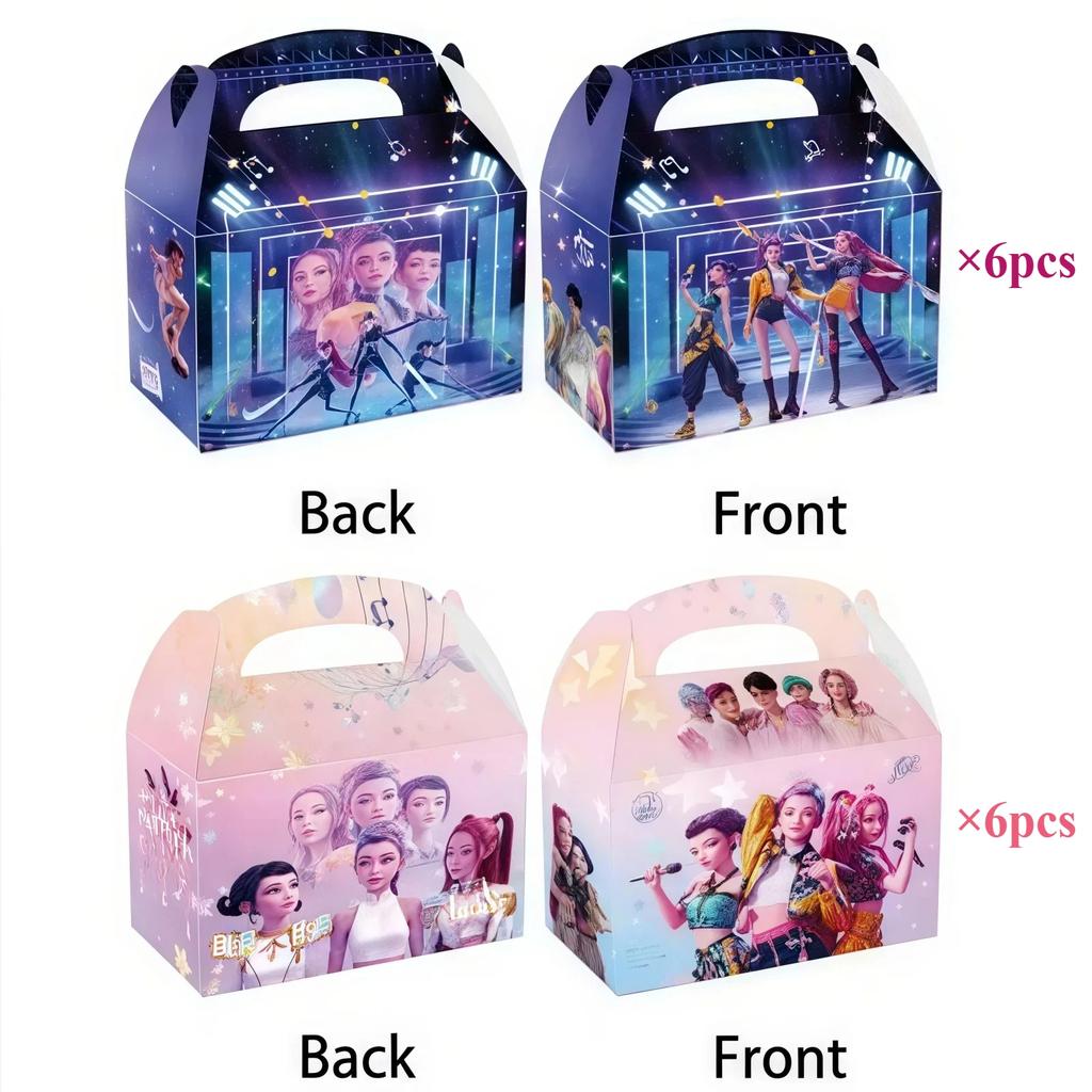 New Hot K-Pop Theme Party Supplies Kids Birthday Party Candy Fries Popcorn Boxes Trays Gift Packaging Boxes