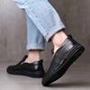Fashion Brand Leather Shoes Men 2025Spring  PU Casual Shoes Business Work Formal Dress Shoes Moccasins Side Zipper Drive Loafers