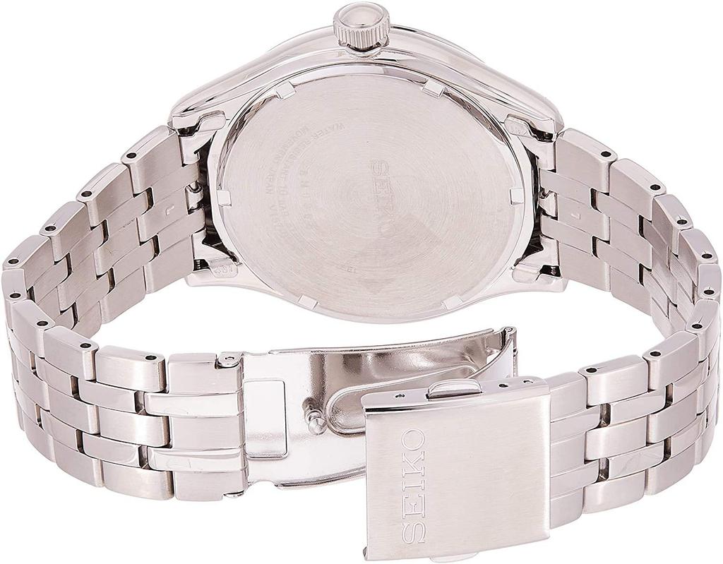 Seiko Analog Solar Watch Stainless Steel Strap Bracelet Men's SNE489P1, Silver,