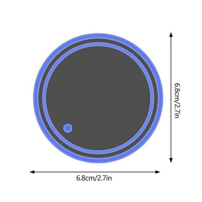 Colorful LED Car Coaster Universal Atmosphere Light Water Cup Pad Anti-slip Mat Bracket Cup Holder Pad Auto Interior Accessories