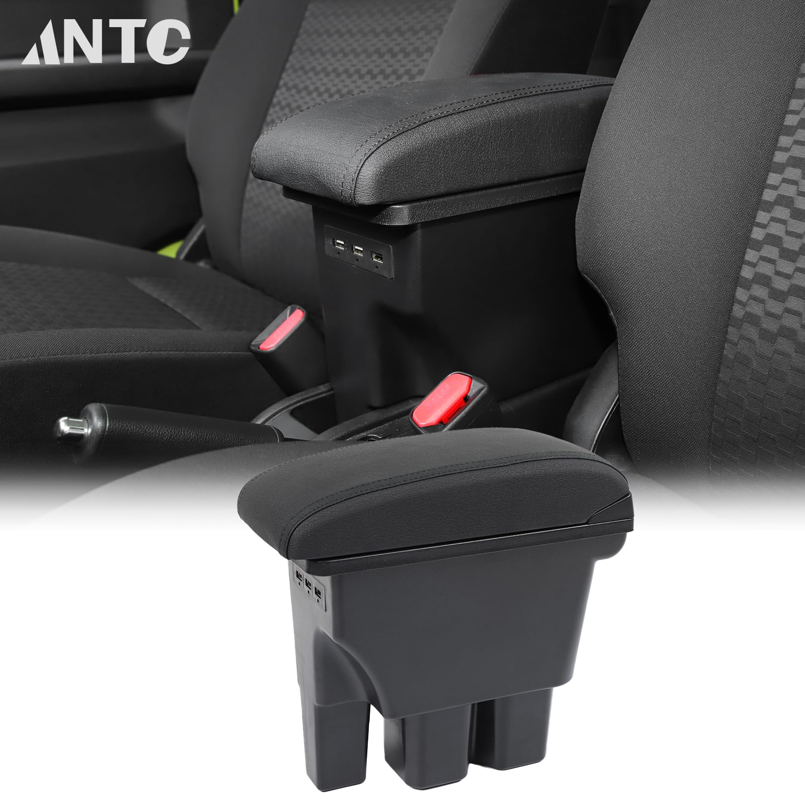 

Консоль ANTC для хранения в автомобиле Консольный бокс Легко совместимый с Suzuki Jimny Бокс большой вместимости, Подлокотник, Многофункциональный, Установка, JB64W/JB74W,