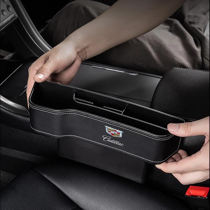 Car Seat Gap Storage Box Crevice Organizer Holder For Cadillac Emblem ESCALADE ATS BLS CT4 CT6 SRX STS XT4 XT5 SLR XT6 XTS