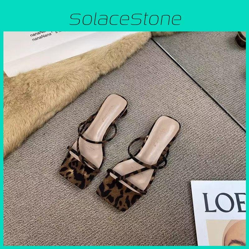 Leopard Print Flip Flops For Women Summer Soft Sole Beach Sandals Slip On Comfortable Casual Footwear