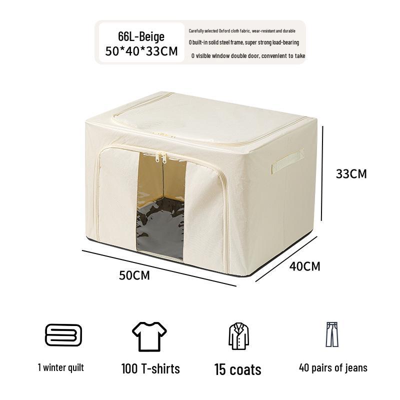 Foldable Clothes Storage Box with Single Window, Large Capacity, Dustproof & Moistureproof