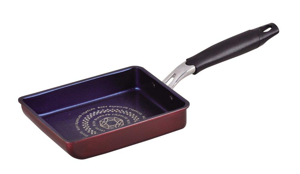 Pearl Metal Tamagoyaki Frying IH Rise Blue Diamond Black Pan, 13x18cm, Compatible, Coat, HB-323, чёрный