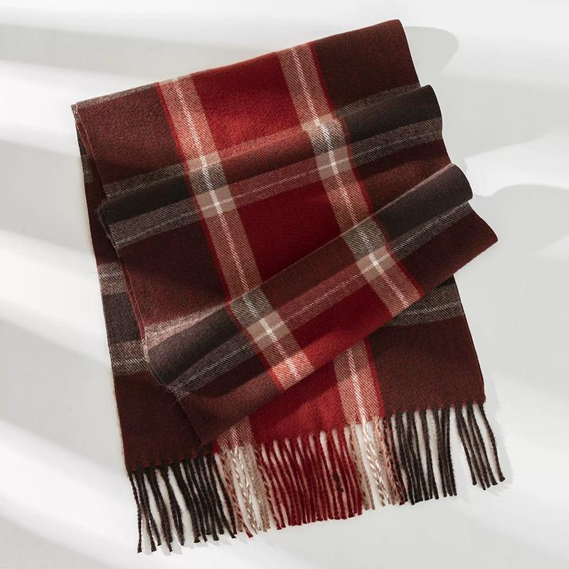 

WTEMPO Women s Autumn Winter Casual Retro Elegant Plaid Printed Scarves Versatile Shawls Cold-proof Windproof Warm Outdoor Tassel Scarves 1pc червоний
