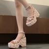 Thick-soled Wedge Sandals Women's New Summer Wear, Small Person Height Increase, One-word Open-toed Shoes