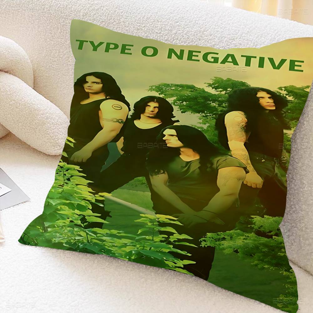 Rock Band T-Type O N-Negative Pillow Case Cushion Cover Car Throw Pillow Case For Sofa Car Christmas Gift 40x40cm 45x45cm